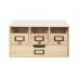 FixtureDisplays® Natural Wood Desktop Office Organizer Drawers Craft Supplies Storage Cabinet 18820-RAW